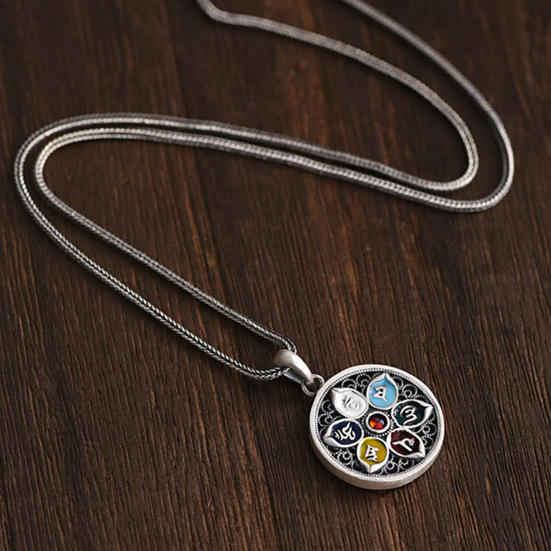 Buddha Stones Tibetan Om Mani Padme Hum Purity Necklace Pendant - image 2