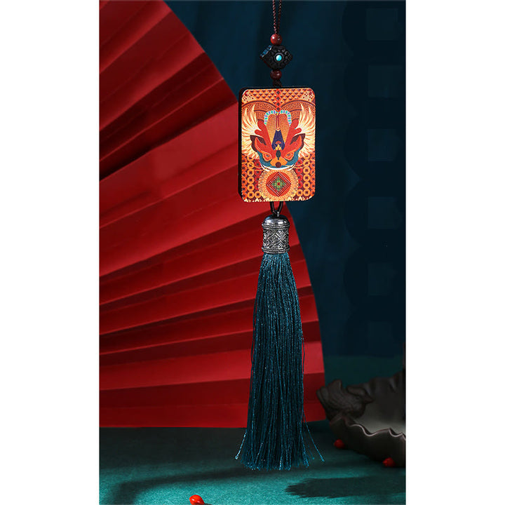 Buddha Stones PiXiu Ebony Wood Luck Wealth Tassel Car Hanging Decoration - image 5