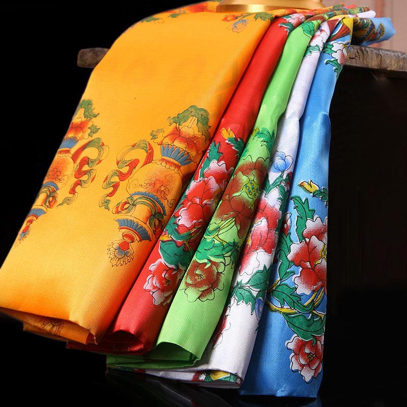 Buddha Stones Tibetan Lucky Blessing 5 Colors Khata Decoration - image 0