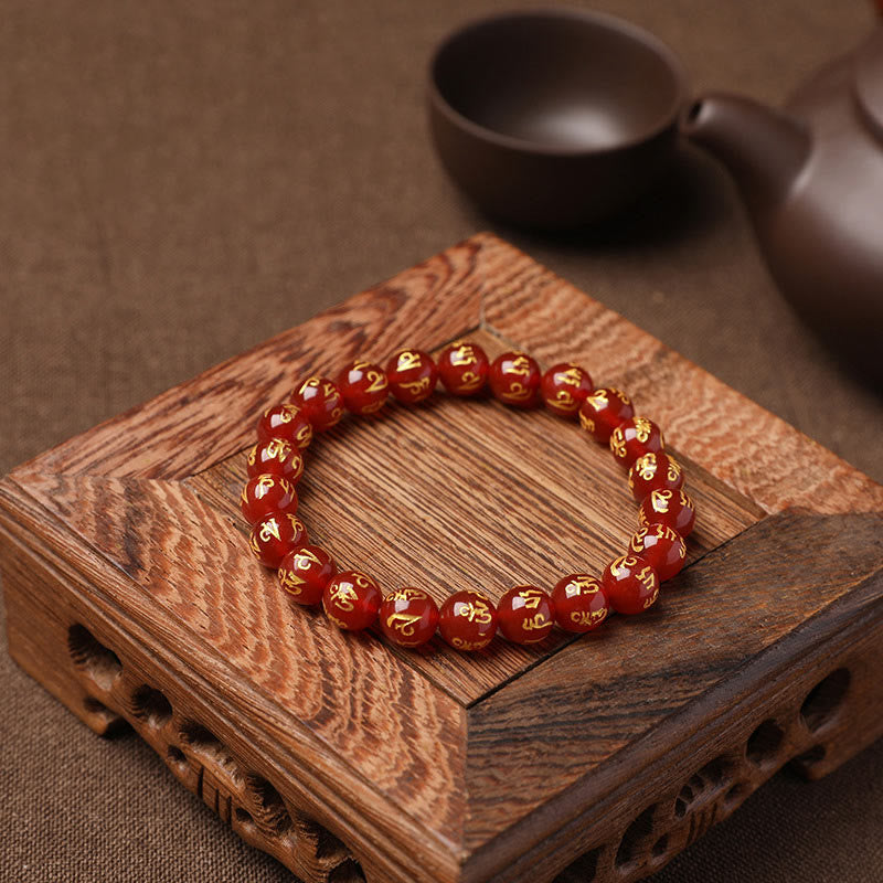 Buddha Stones Tibet White Crystal Black Onyx Om Mani Padme Hum Meditation Bracelet - image 24