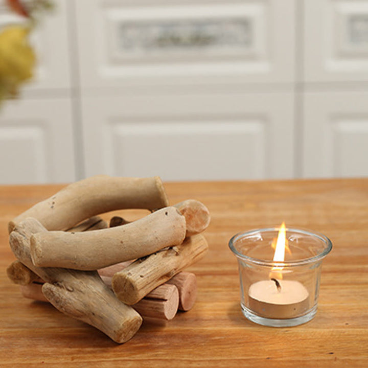 Buddha Stones Wood Candlestick Home Candle Holder Decoration - image 13