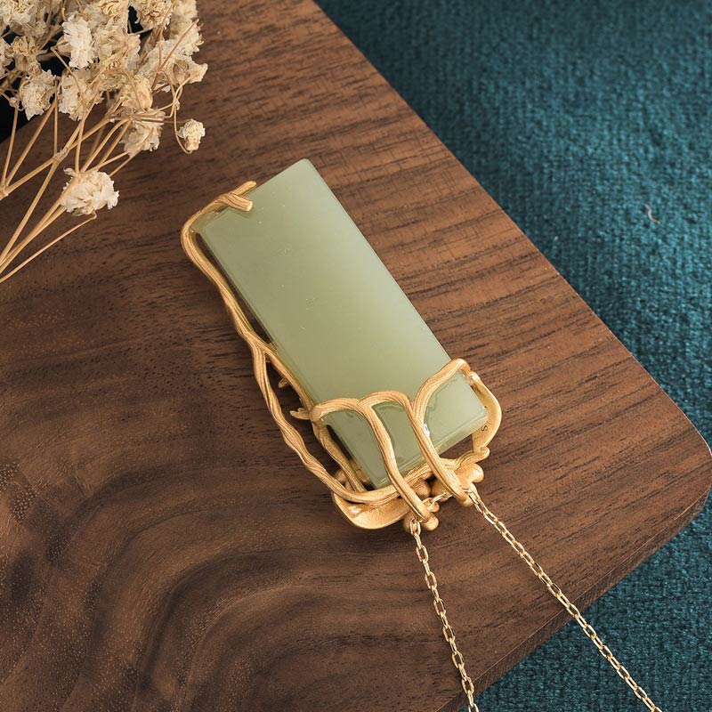 Natural Green Aventurine Balance Necklace Pendant - image 4
