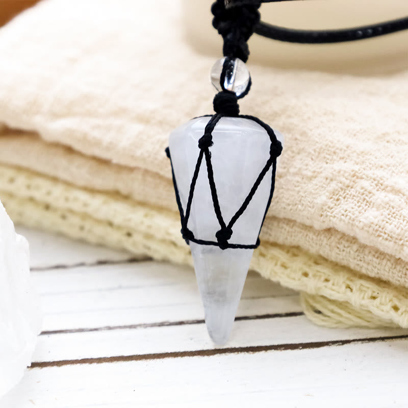 Buddha Stones Natural Stone Pointed Pendant Necklace - White Crystal - image 17