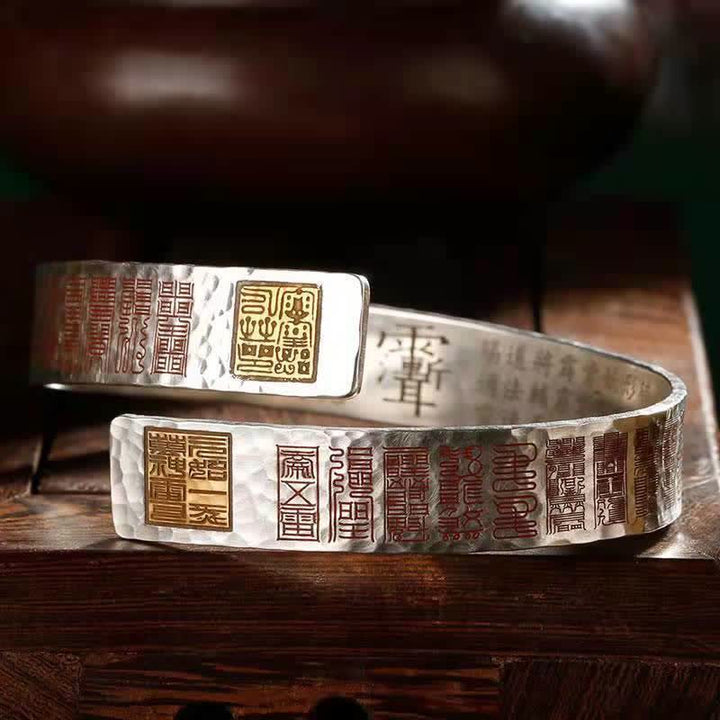 Buddha Stones Letters Copper Balance Healing Cuff Bracelet Bangle - Copper - image 0