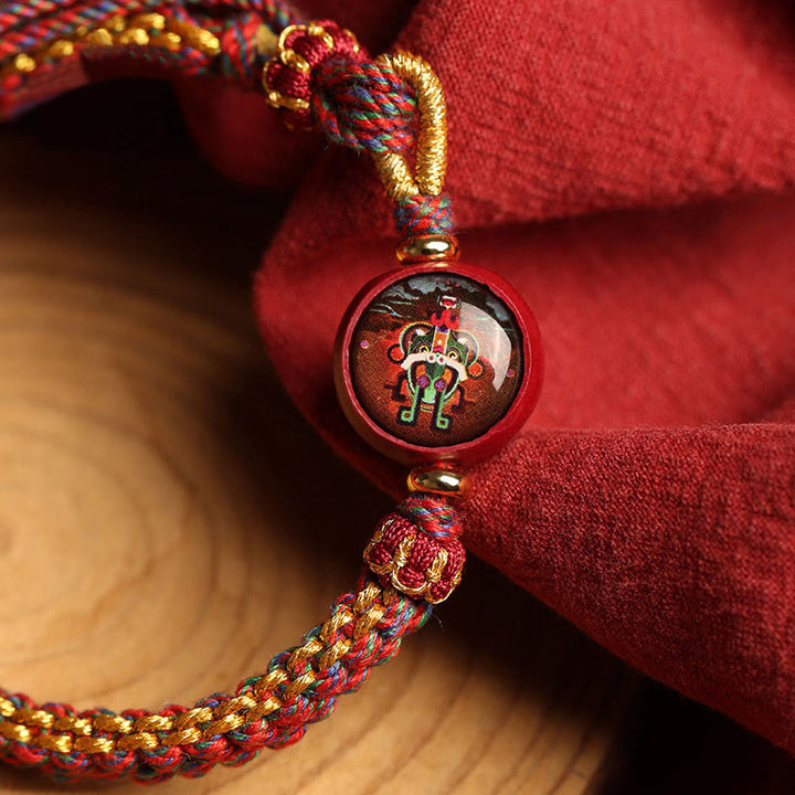 Buddha Stones Colorful Rope Cinnabar Thangka Blessing Braided Bracelet - image 4