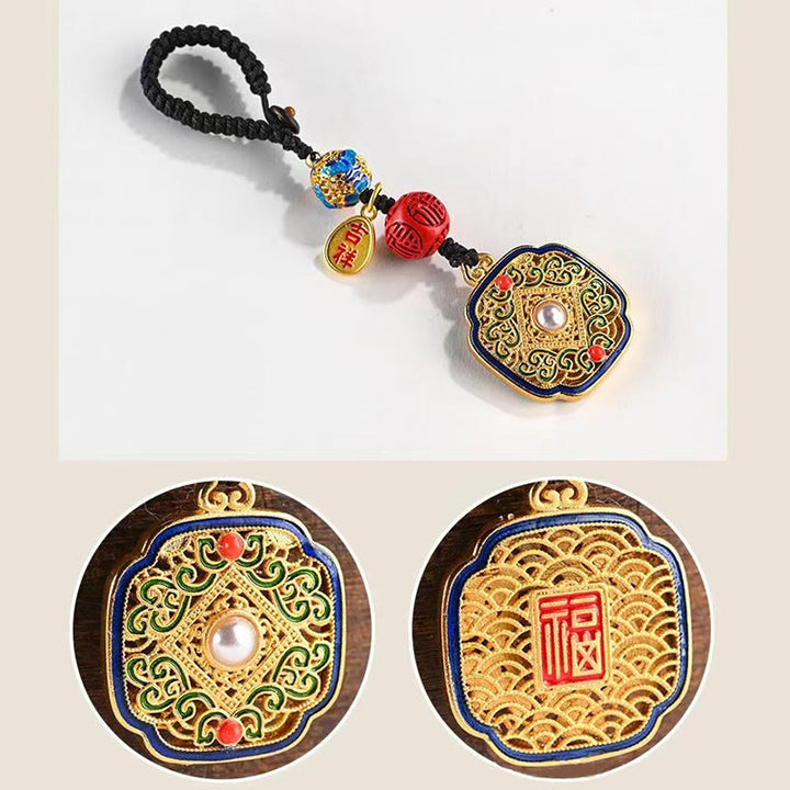 Buddha Stones Fu Character Blessing Ruyi Charm Key Chain - image 8