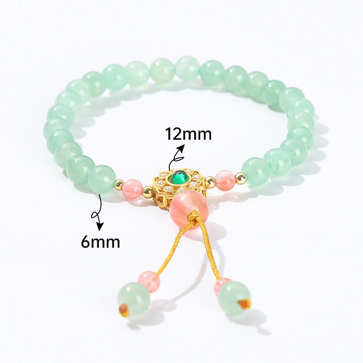 Buddha Stones Green Aventurine Luck Bead Tassel Bracelet - image 10