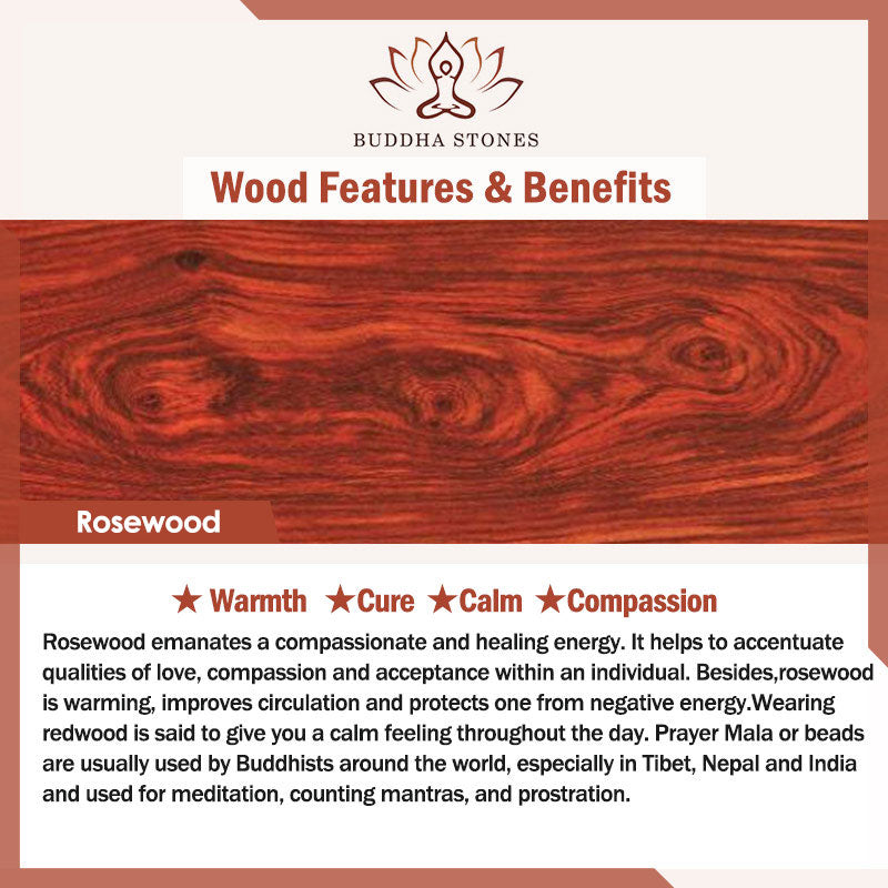Buddha Stones Tibetan Rosewood Mala Protection Calm Bracelet - image 7