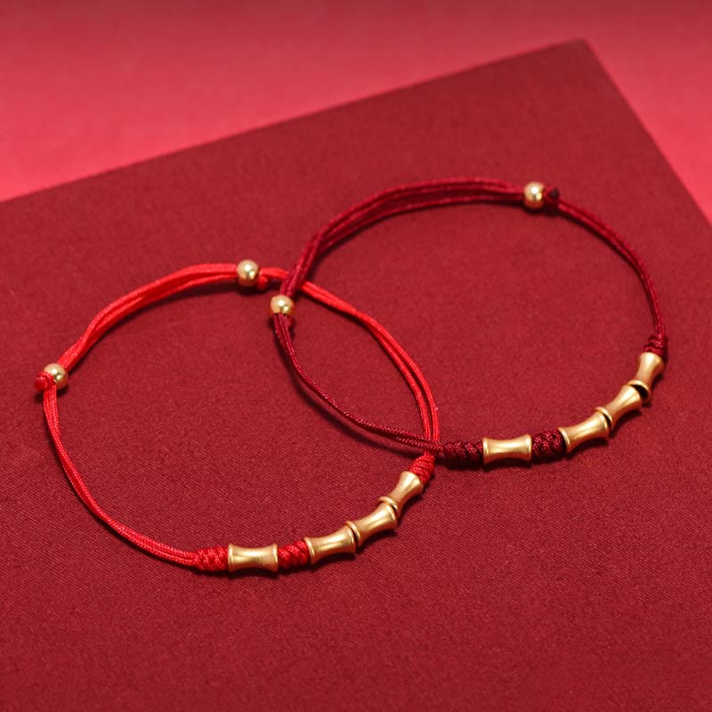 Buddha Stones 925 Sterling Silver Bamboo Design Protection Luck Braided Bracelet - image 1