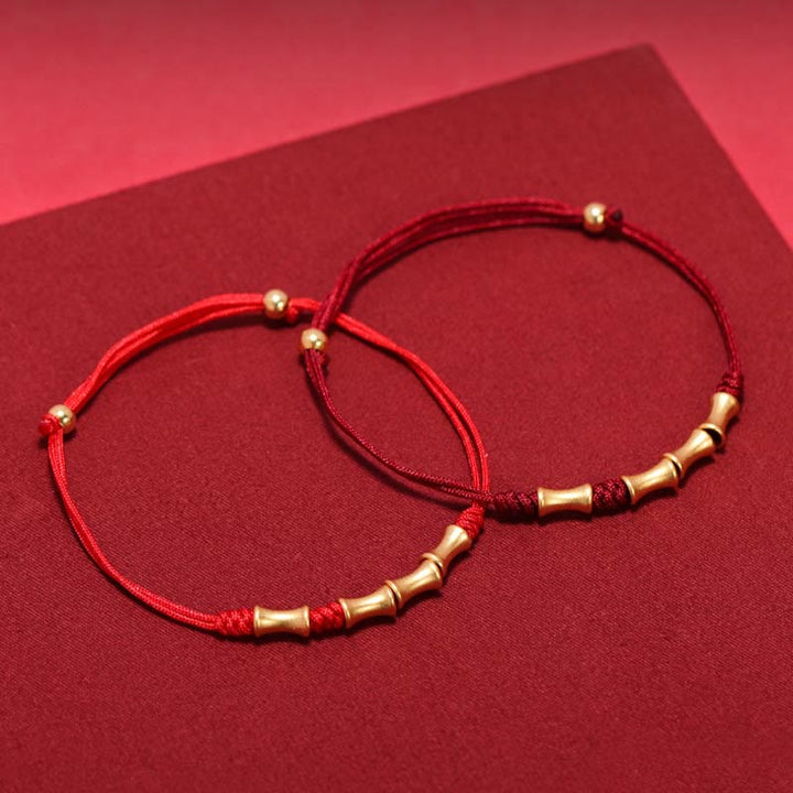 Buddha Stones 925 Sterling Silver Bamboo Design Protection Luck Braided Bracelet - image 1