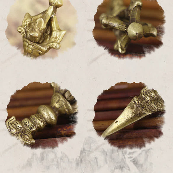 Buddha Stones Tibetan Five Strands Vajra Dorje Enlightenment Copper Decoration - image 5