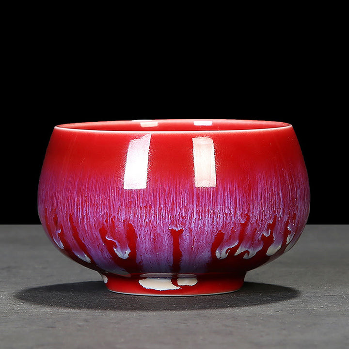 Buddha Stones Chinese Jianzhan Glaze Kiln Change Ceramic Teacup Tenmoku Kung Fu Tea Cup - Red - 8.5cm*5.2cm*160ml - image 20