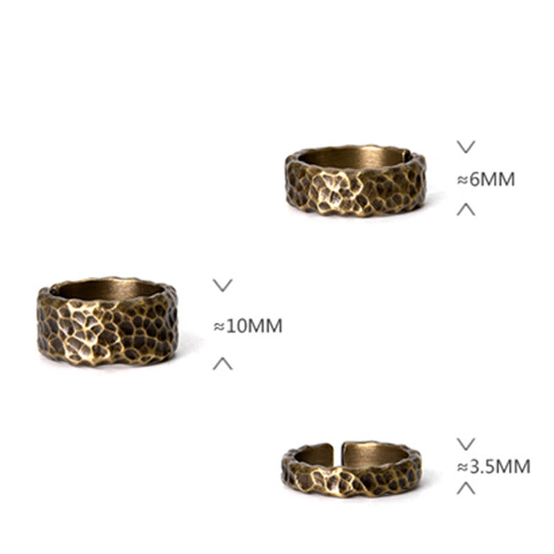Buddha Stones Tibetan Bump Texture Design Copper Brass Luck Ring - image 20