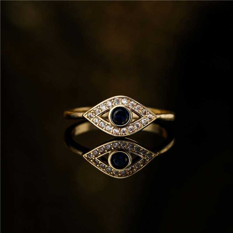 Buddha Stones Evil Eye Protection Blessing Copper Ring - Copper - image 0