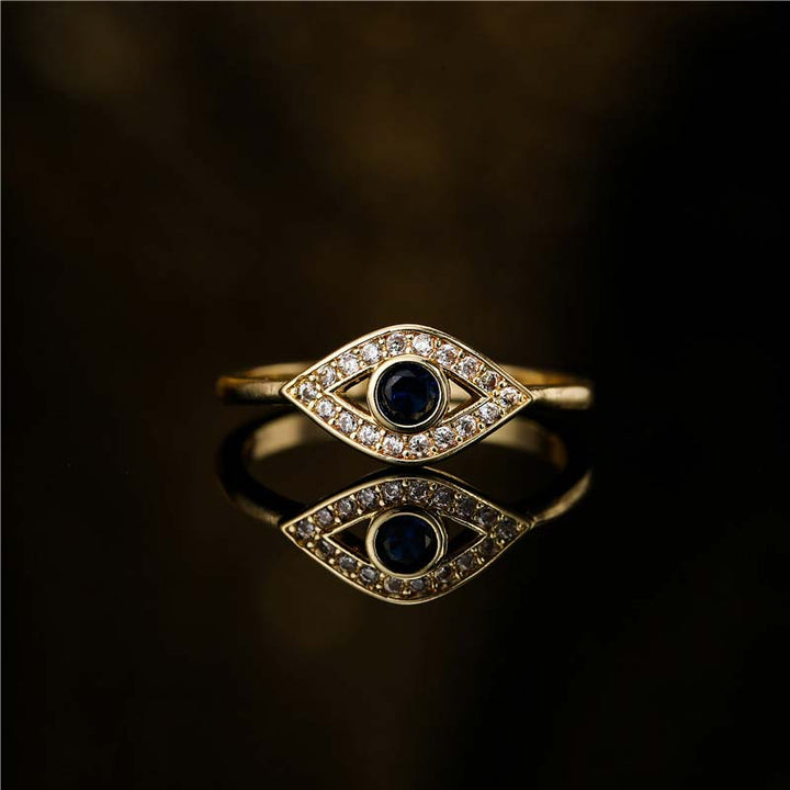 Buddha Stones Evil Eye Protection Blessing Copper Ring - Copper - image 0