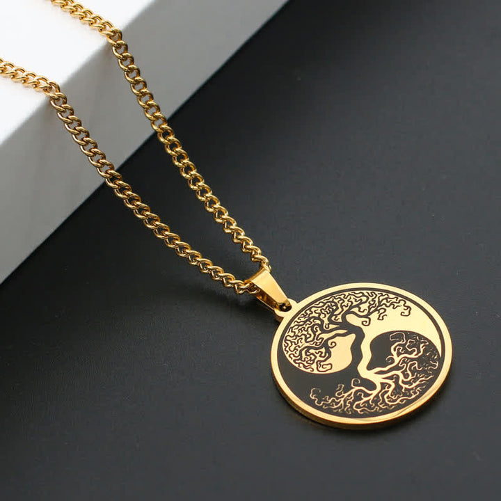 Buddha Stones The Tree of Life Titanium Steel Connection Necklace Pendant - image 7