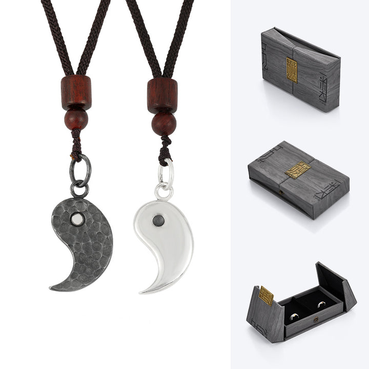 Buddha Stones 990 Sterling Silver Yin Yang Balance Harmony Necklace Pendant - Yin&Yang - image 14