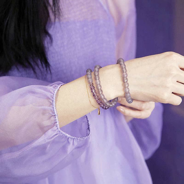 Buddha Stones Natural Amethyst Crystal Meditation Healing Bracelet - image 9