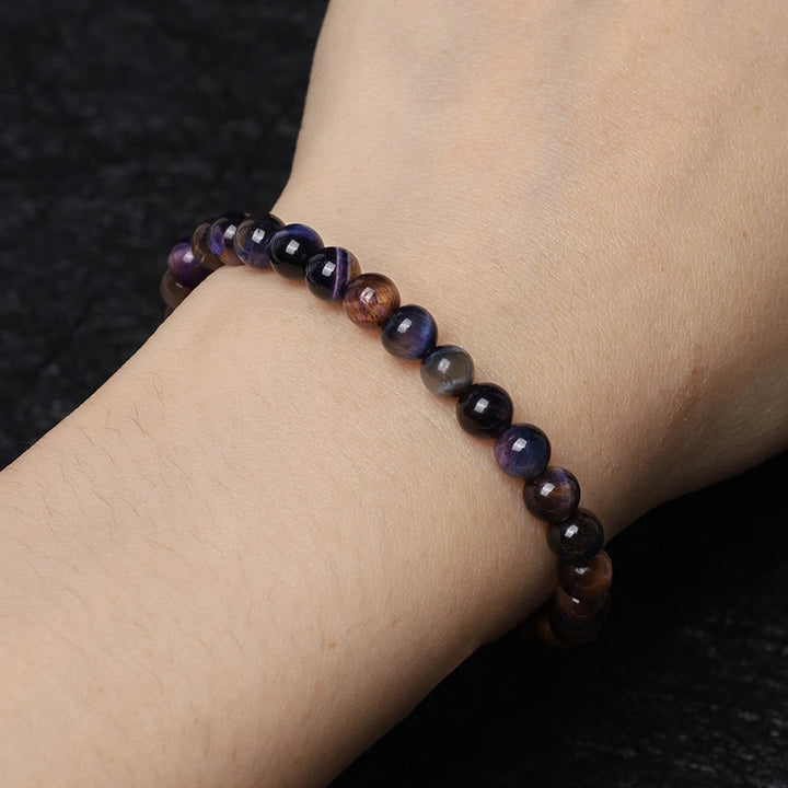 Buddha Stones Natural Purple Tiger Eye Protection Strength Bracelet - image 4