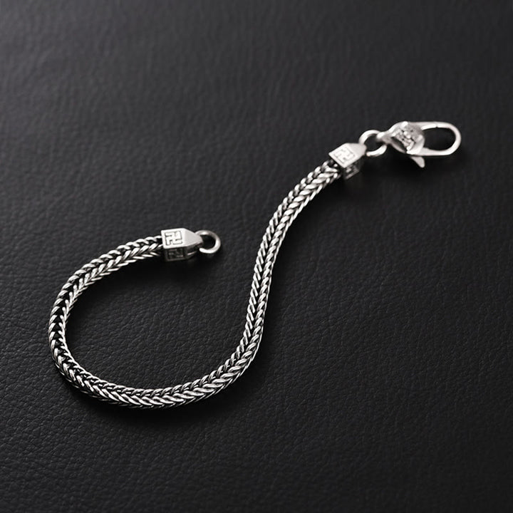 Buddha Stones Tibetan Double Dorje Vajra Swastika Spiritual Power Chain Bracelet - image 1