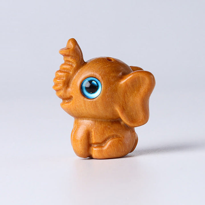 Buddha Stones Sandalwood Small Leaf Red Sandalwood Green Sandalwood Lucky Mini Elephant Carved Protection Decoration - image 4