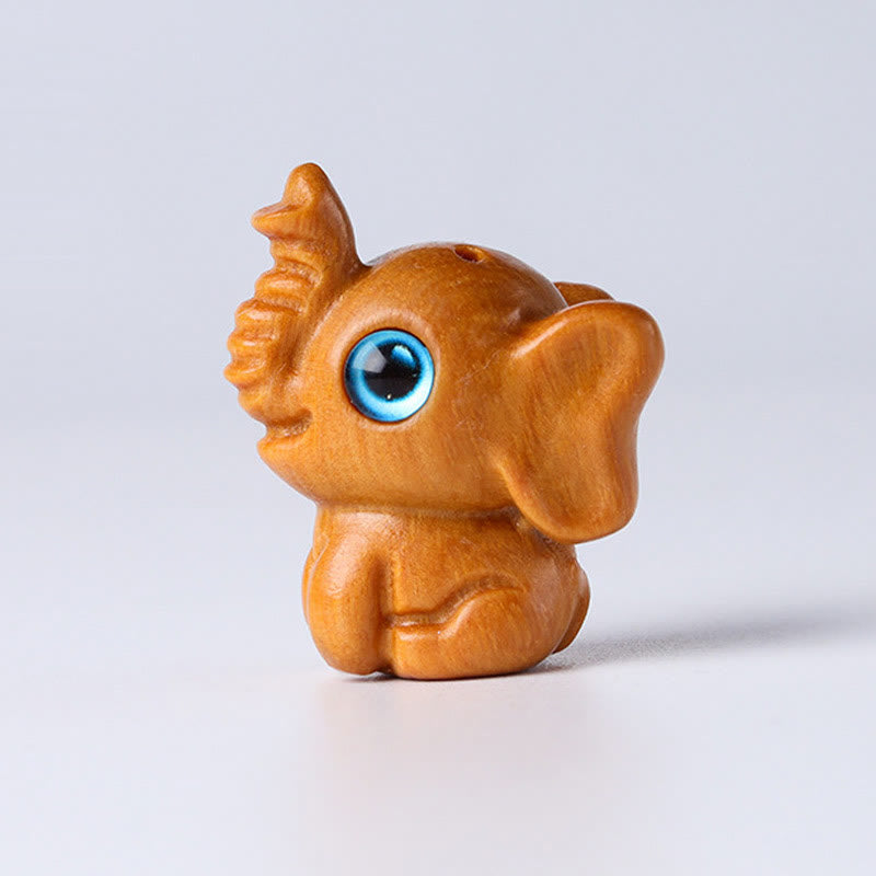 Buddha Stones Sandalwood Small Leaf Red Sandalwood Green Sandalwood Lucky Mini Elephant Carved Protection Decoration - image 4