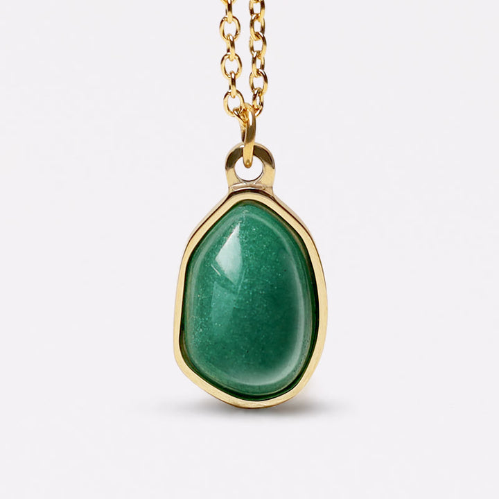 Buddha Stones Natural Green Aventurine Amethyst Rose Quartz Blessing Necklace Pendant - Green Agate - image 15