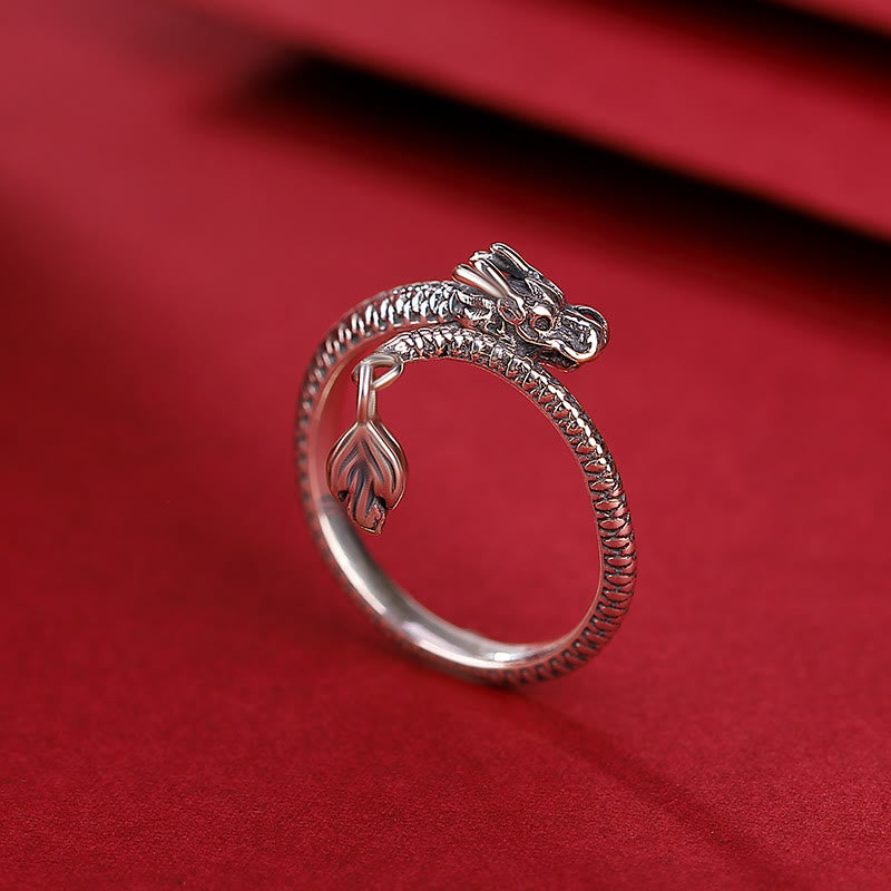 Buddha Stones 925 Sterling Silver Vintage Year of the Dragon Luck Protection Strength Adjustable Ring - 990 Sterling Silver(Adjustable) - image 17