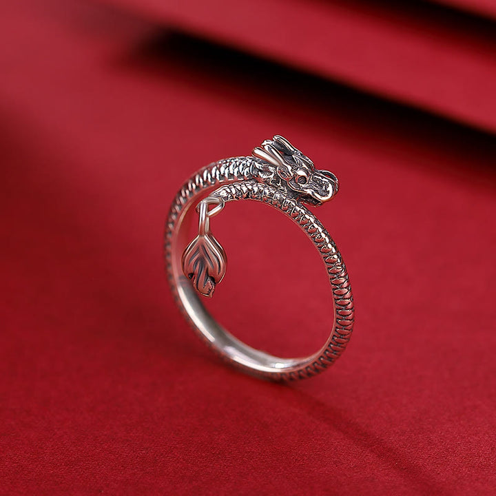 Buddha Stones 925 Sterling Silver Vintage Year of the Dragon Luck Protection Strength Adjustable Ring - 990 Sterling Silver(Adjustable) - image 17