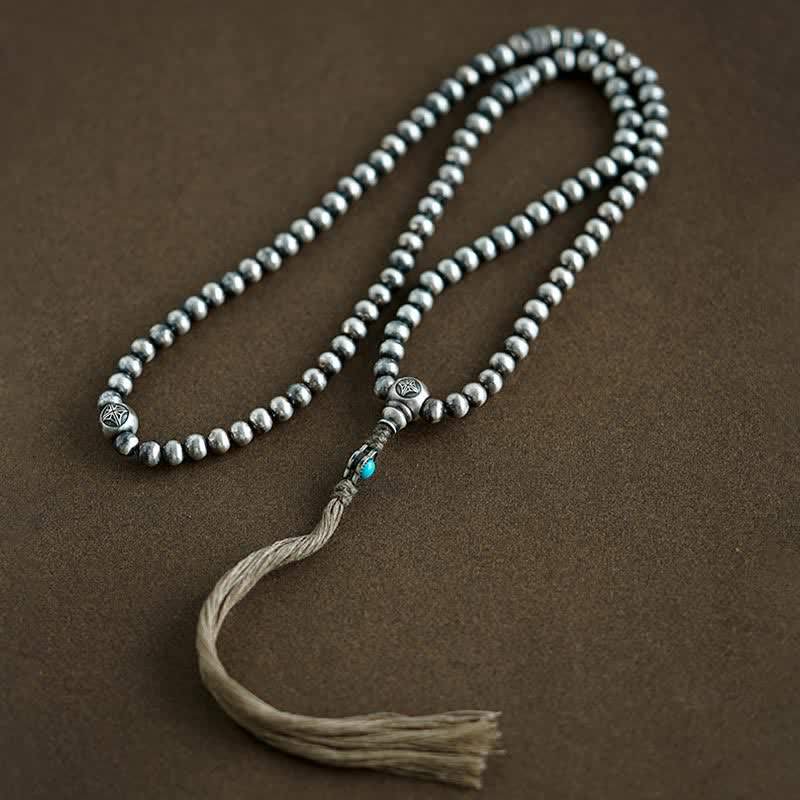 Buddha Stones 108 Mala Beads 925 Sterling Silver Red Agate Turquoise Confidence Charm Bracelet - image 13