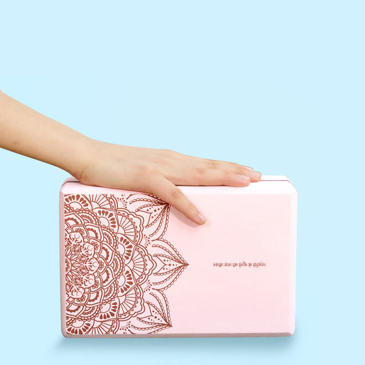 Buddha Stones Tibetan Mandala Mindful Soft Non-Slip Foam Yoga Block - Pink Mandala - image 0