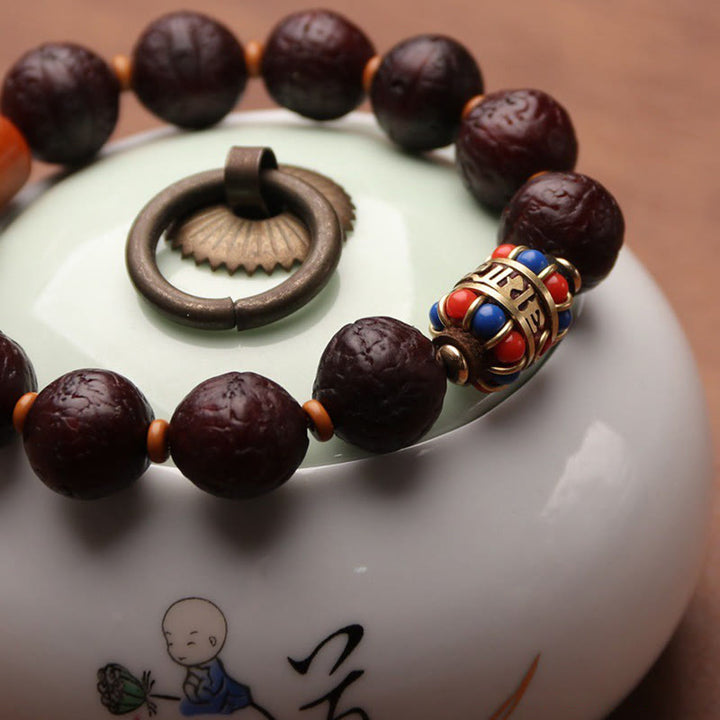 Buddha Stones Tibetan Bodhi Seed Agate Bead Luck Wealth Tassel Charm Wrist Mala - image 21