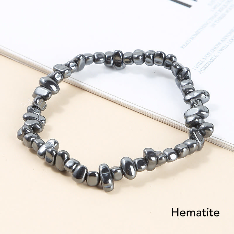 Natural Irregular Shape Crystal Stone Warmth Soothing Bracelet - Hematite(Wrist Circumference: 15-16cm) - image 22