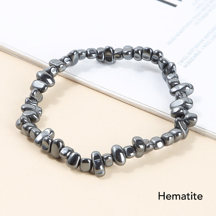 Natural Irregular Shape Crystal Stone Warmth Soothing Bracelet - Hematite(Wrist Circumference: 15-16cm) - image 22