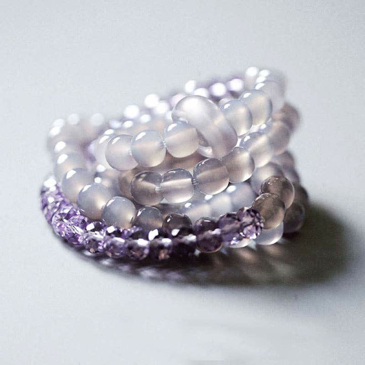 Buddha Stones Natural Amethyst Crystal Meditation Healing Bracelet - image 12