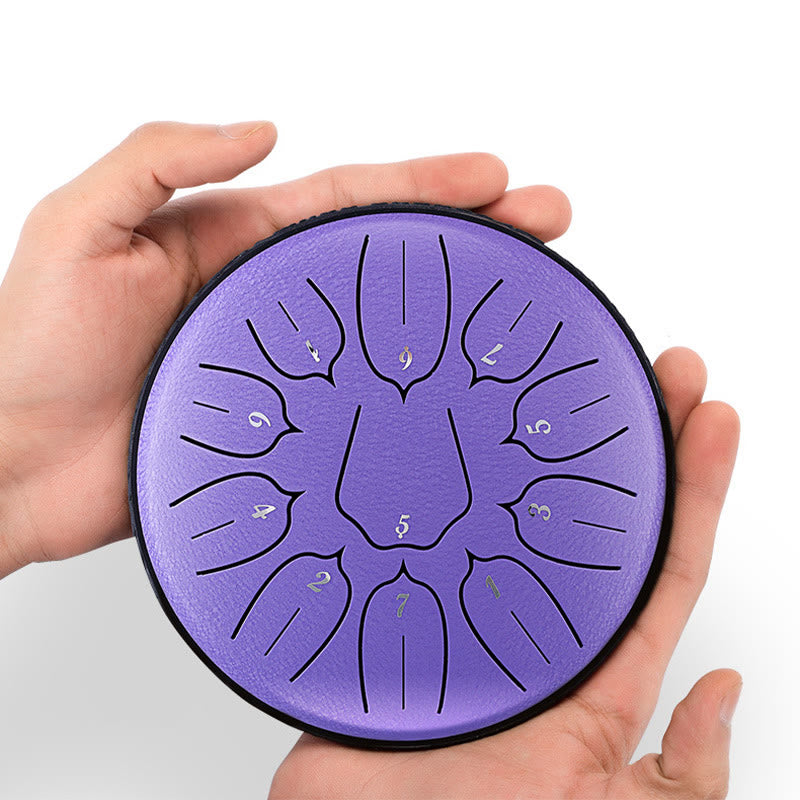 Buddha Stones Steel Tongue Drum Sound Healing Meditation Yoga Lotus Drum Kit 11 Note 6 Inch - image 4
