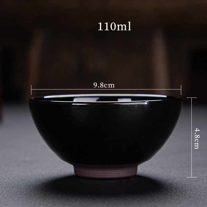 Buddha Stones Gold Maple Leaf Chinese Jianzhan Ceramic Teacup Tenmoku Kung Fu Tea Cup Bowl - image 10