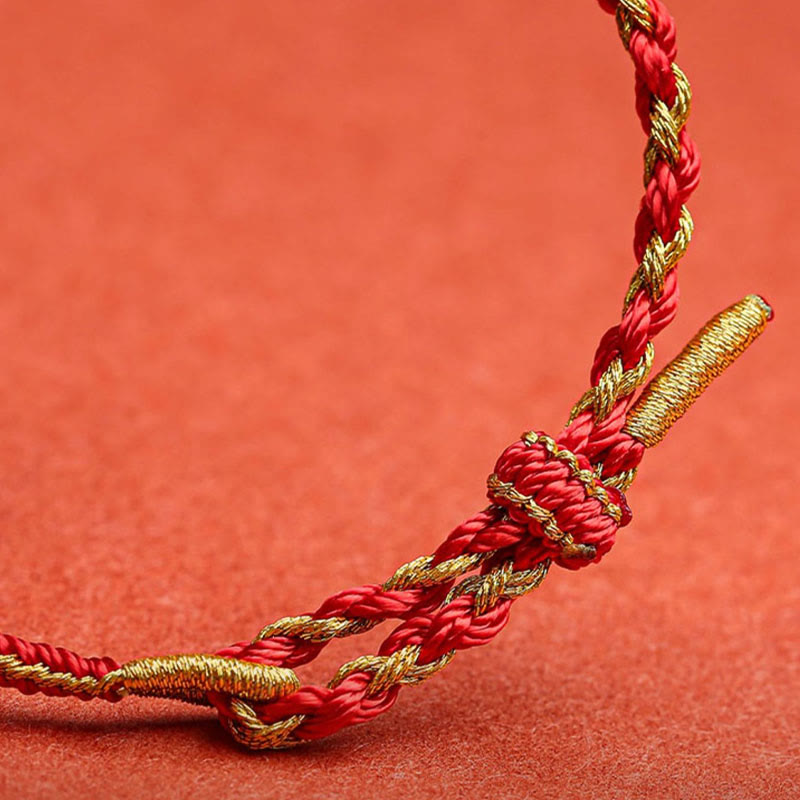 Buddha Stones Handmade Chinese Zodiac Rabbit Rooster Rat Horse Dragon Protection Braid String Bracelet - image 3