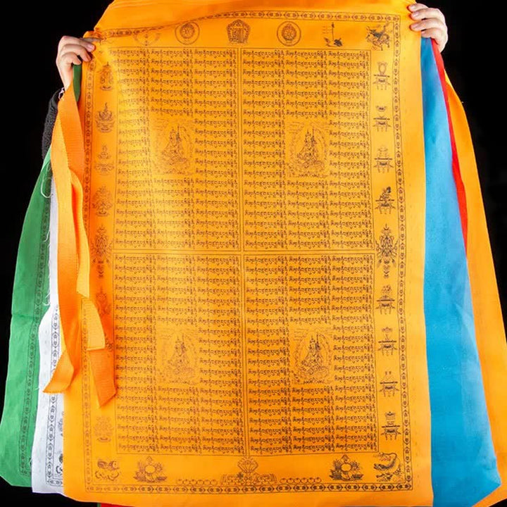 Buddha Stones Tibetan 5 Colors Windhorse Happiness Auspicious Outdoor Prayer Flag - image 6
