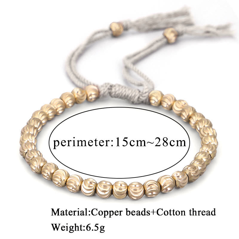 Buddha Stones Tibetan Handmade Copper Bead Luck String Bracelet - image 4
