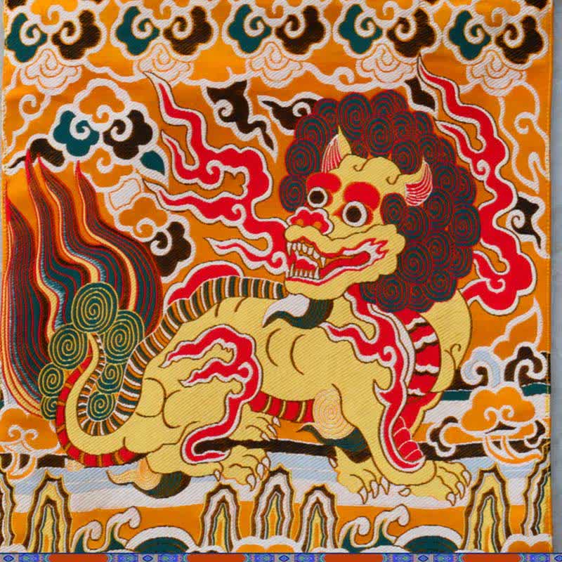 Feng Shui Kirin Spiritual Colorful Tassel Wall Art - image 2