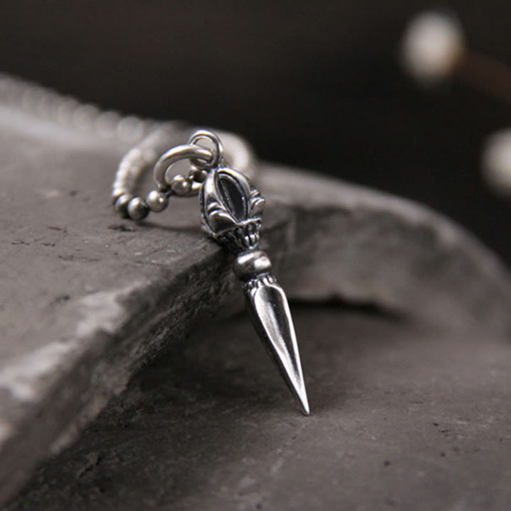Buddha Stones 925 Sterling Silver Dorje Vajra Spiritual Power Strength Necklace Pendant - image 5