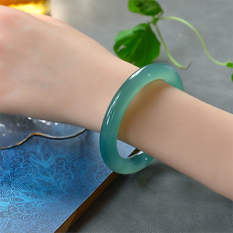 Buddha Stones Natural Green Chalcedony Strength Bangle Bracelet - image 3