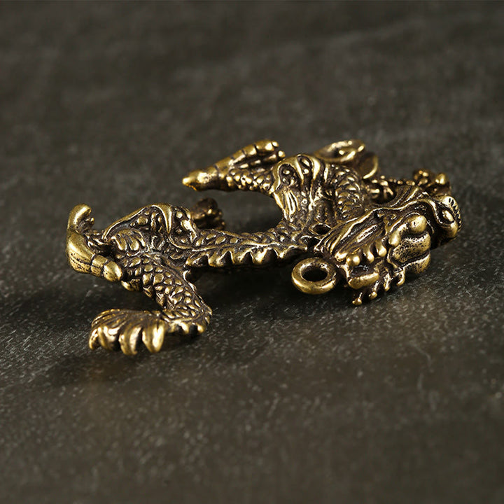 Buddha Stones Year Of The Dragon Mini Brass Dragon Luck Protection Home Decoration - image 7