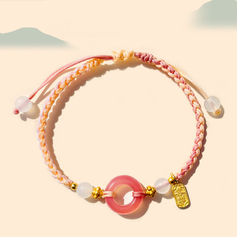 Buddha Stones Peace And Joy Agate Peace Buckle Auspicious Handmade Braided Bracelet - image 6