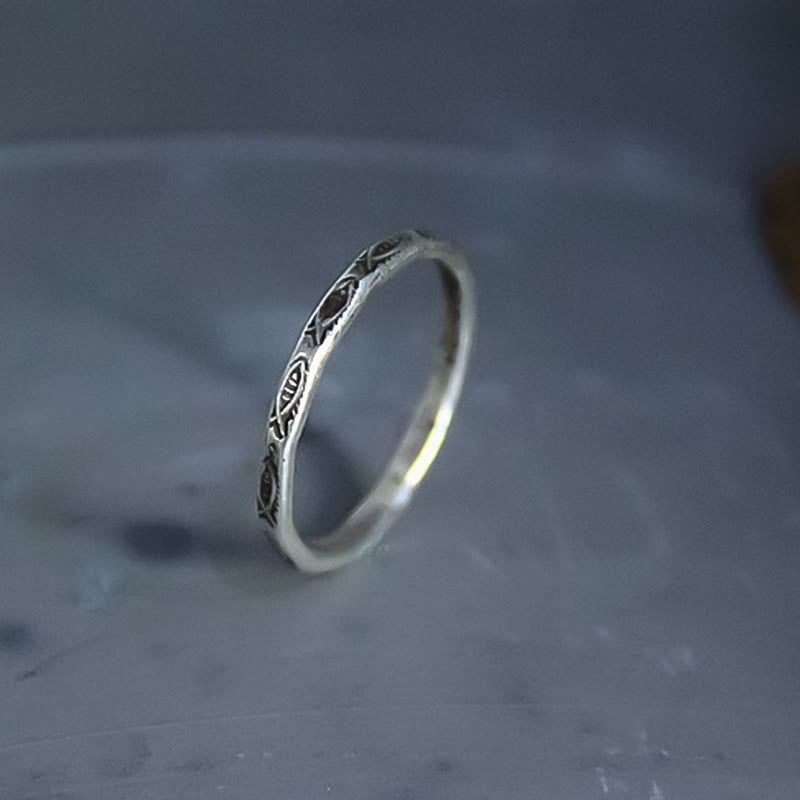 Buddha Stones 925 Sterling Silver Luck Koi Fish Wealth Ring - image 1