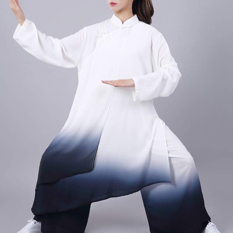 Buddha Stones Gradient Painting Meditation Prayer Spiritual Zen Tai Chi Qigong Practice Unisex Clothing Set - image 1