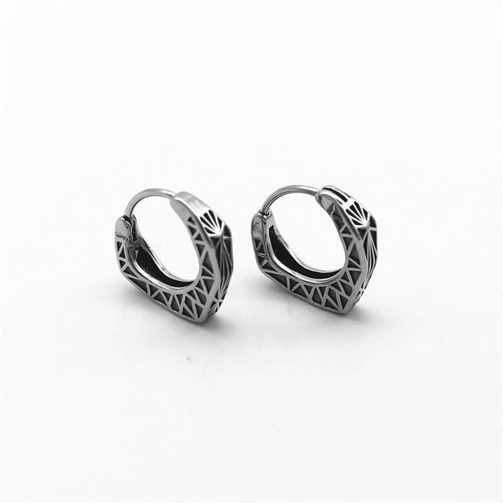 Viking Hoop Titanium Steel Balance Earrings - image 7