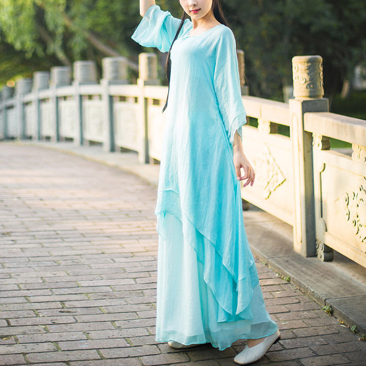 Buddha Stones 3Pcs Yoga Chiffon Clothing Uniform Meditation Zen Practice Women's Set - image 13