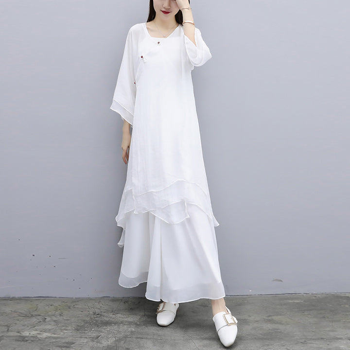 Buddha Stones 3Pcs Yoga Chiffon Clothing Uniform Meditation Zen Practice Women's Set - image 27